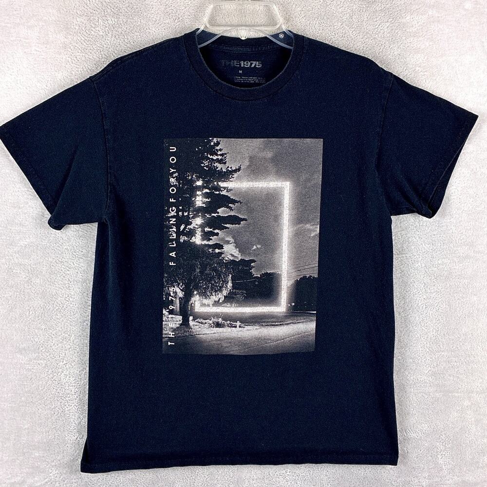 The 1975 Tshirt Mens M Black White Falling For You Band Tee Indie Rock Y2K